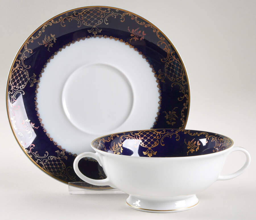 Charlemagne Footed Cream Soup Bowl & Saucer Set by Rosenthal - Continental-1