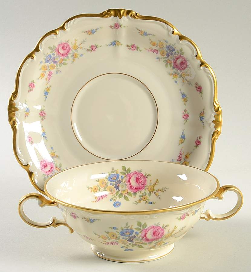 Cherish Footed Cream Soup Bowl & Saucer Set by Rosenthal - Continental-1