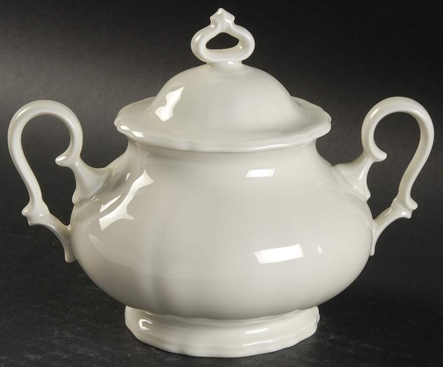 Chippendale Cream Undecorated Sugar Bowl & Lid by Rosenthal - Continental-1