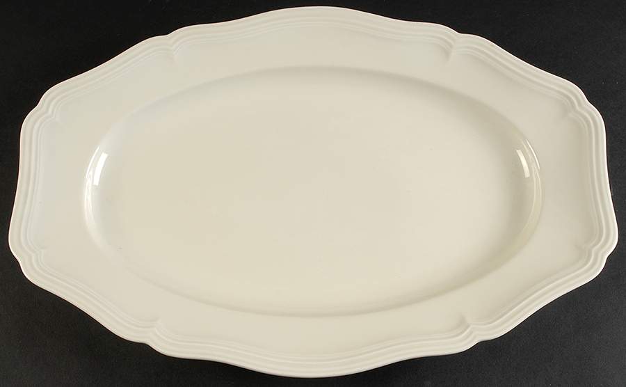 Chippendale Cream Undecorated 17" Oval Serving Platter by Rosenthal - Continental-1