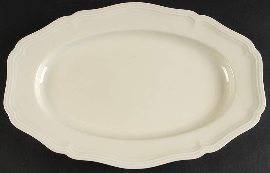 Chippendale Cream Undecorated 14" Oval Serving Platter by Rosenthal - Continental-1