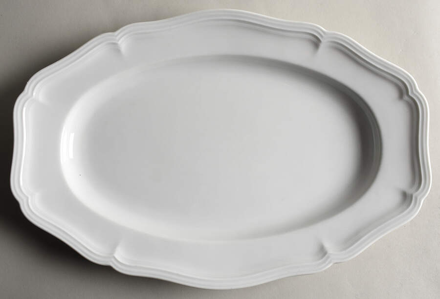 Chippendale All White 14" Oval Serving Platter by Rosenthal - Continental-1