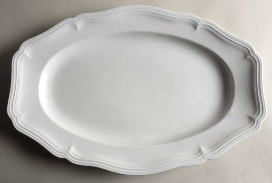 Chippendale All White 17" Oval Serving Platter by Rosenthal - Continental-1
