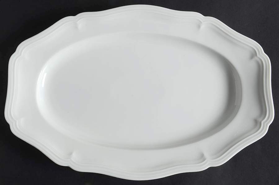 Chippendale All White 13" Oval Serving Platter by Rosenthal - Continental-1