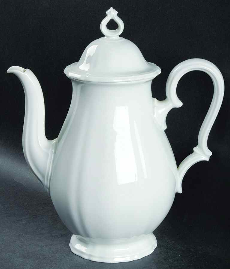 Chippendale All White Coffee Pot & Lid by Rosenthal - Continental-1