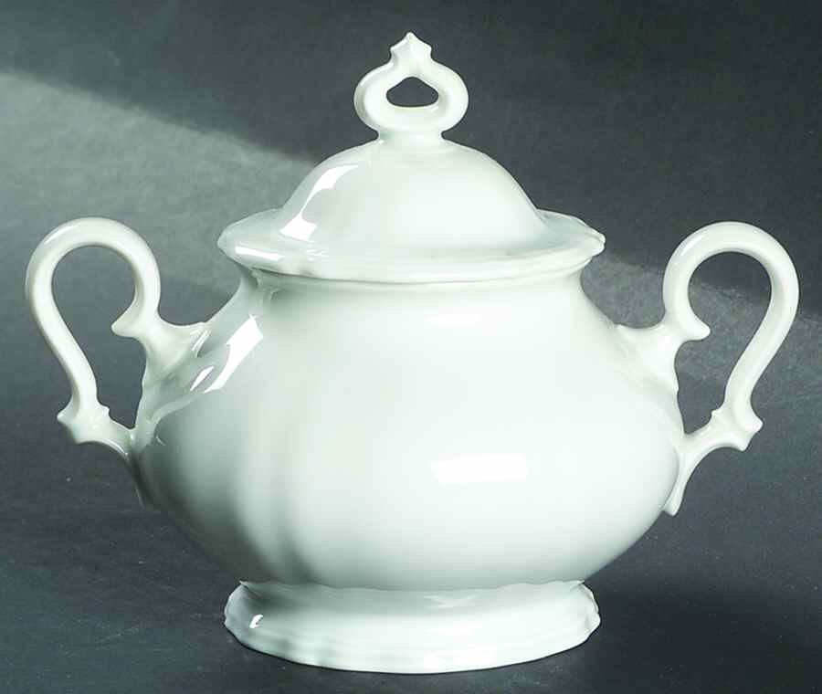 Chippendale All White Sugar Bowl & Lid by Rosenthal - Continental-1