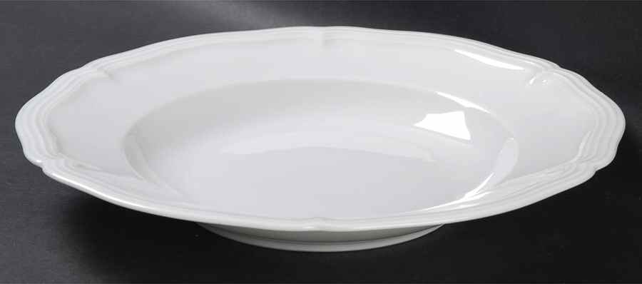 Chippendale All White Large Rim Soup Bowl by Rosenthal - Continental-1