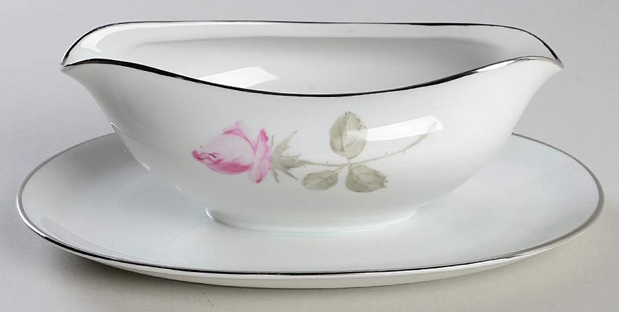 Charming Rose Gravy Boat with Attached Underplate by Rosenthal - Continental-1