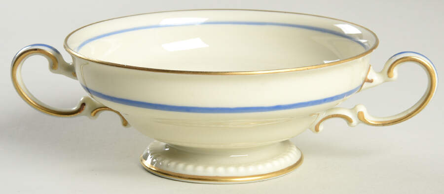 Classic (Light Blue Center with Vase) Footed Cream Soup Bowl by Rosenthal - Continental-1