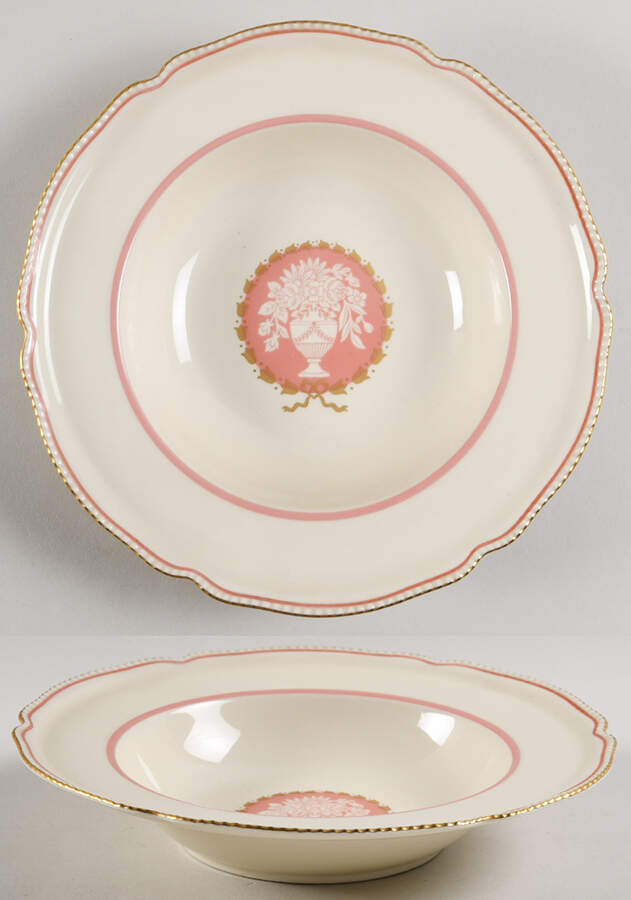 Classic (Rose Colored Center with Vase) Rim Soup Bowl by Rosenthal - Continental-1
