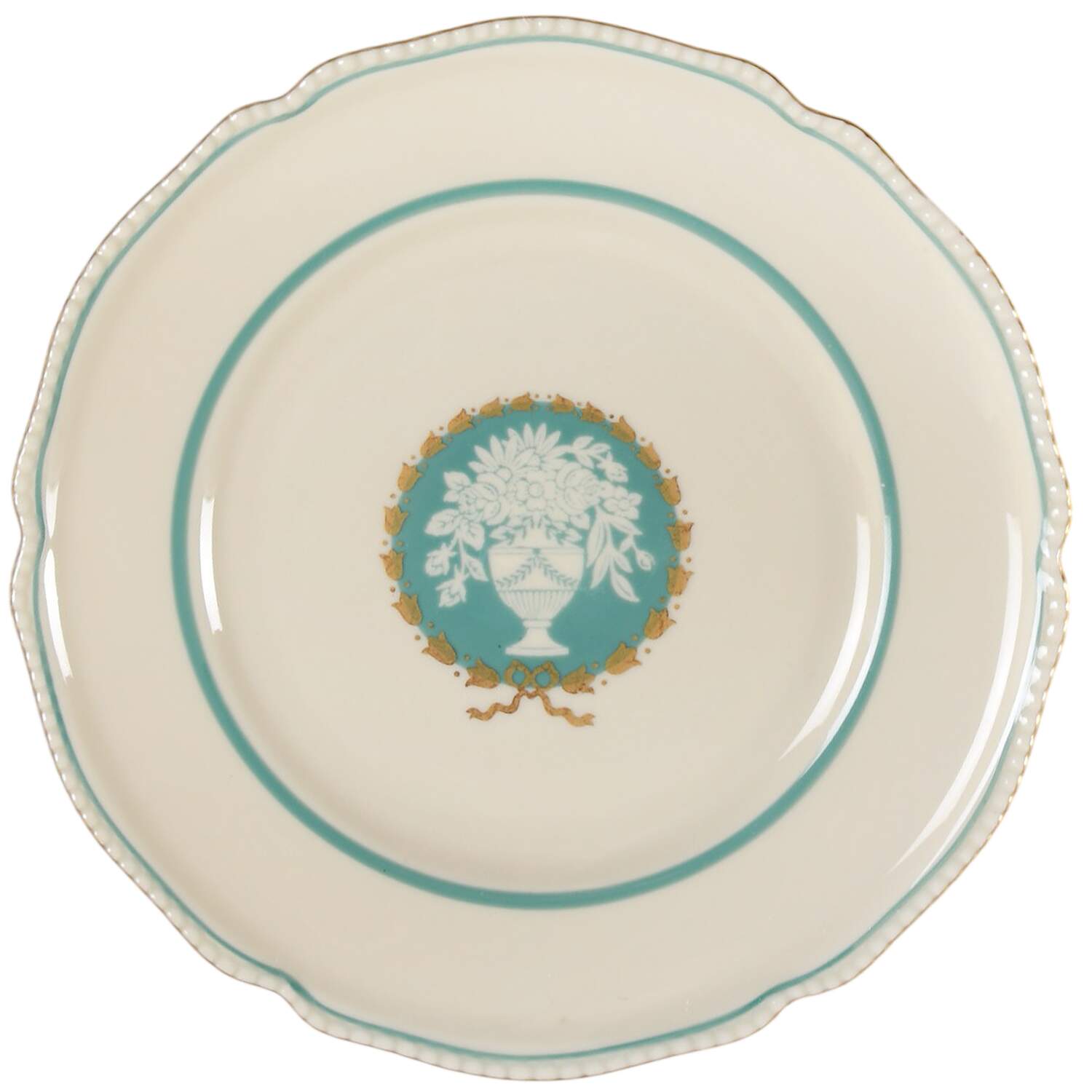 Classic (Turquoise Center with Vase) Bread & Butter Plate by Rosenthal - Continental-1