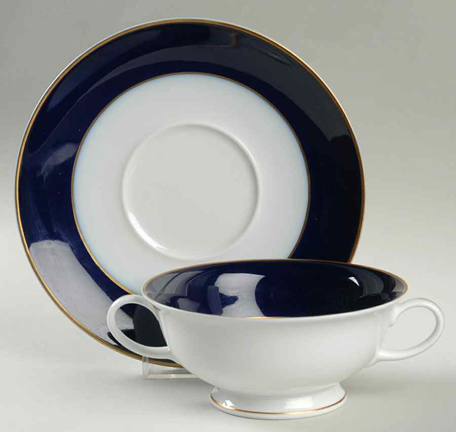 Claudine Footed Cream Soup Bowl & Saucer Set by Rosenthal - Continental-1