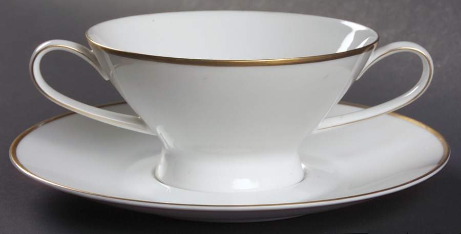 Classic Gold Footed Cream Soup Bowl & Saucer Set by Rosenthal - Continental-1