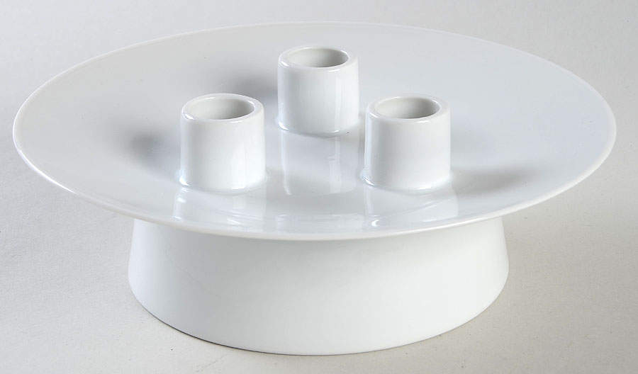 Classic Modern White Three Light Candlestick by Rosenthal - Continental-1