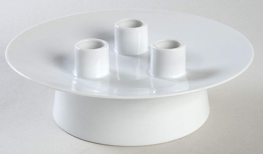 Classic Modern White Three Light Candlestick by Rosenthal - Continental-1