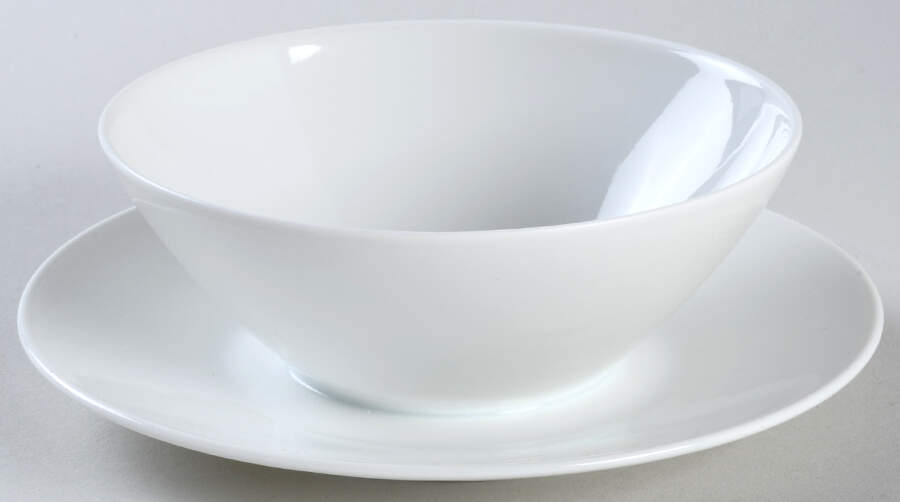 Classic Modern White Sauce Boat with Attached Underplate No Lid by Rosenthal - Continental-1
