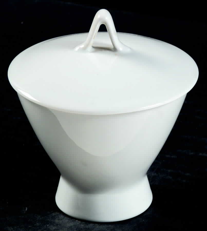 Classic Modern White Sugar Bowl & Lid by Rosenthal - Continental-1