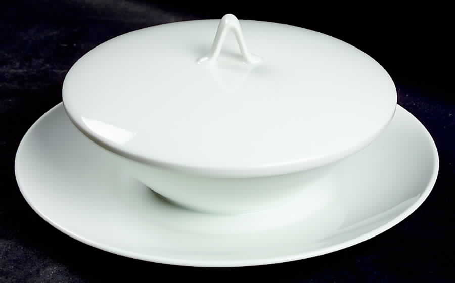 Classic Modern White Round Covered Butter by Rosenthal - Continental-1