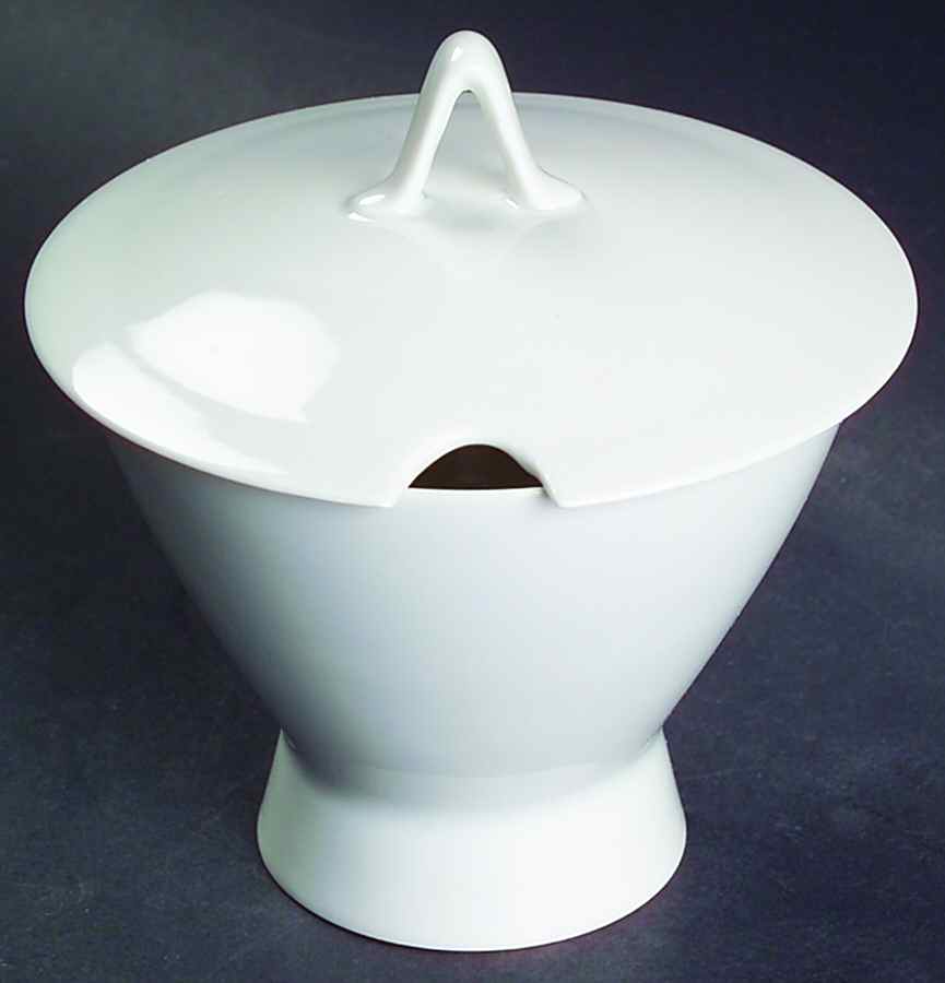 Classic Modern White Jam/Jelly & Lid by Rosenthal - Continental-1
