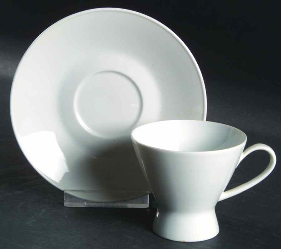 Classic Modern White Footed Demitasse Cup & Saucer Set by Rosenthal - Continental-1