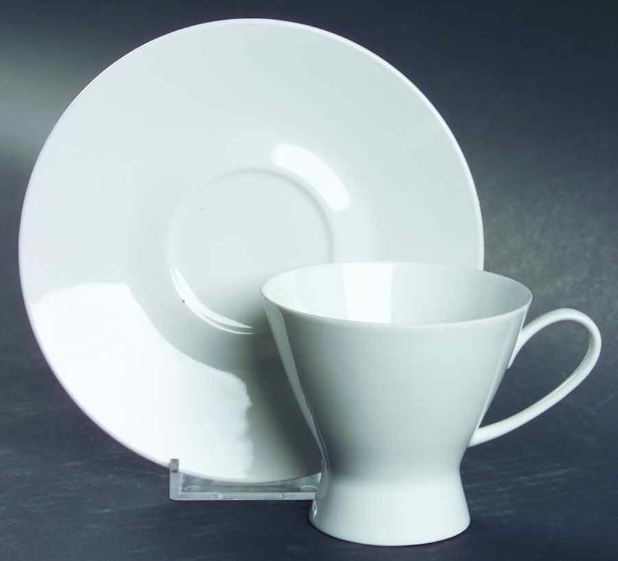 Classic Modern White Footed Cup & Saucer Set by Rosenthal - Continental-1