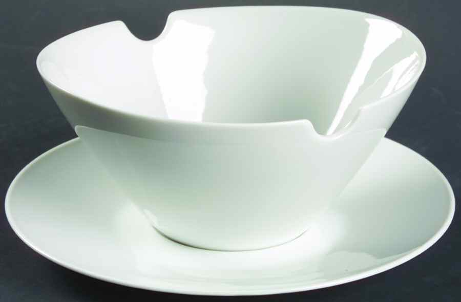 Classic Modern White Gravy Boat & Underplate by Rosenthal - Continental-1