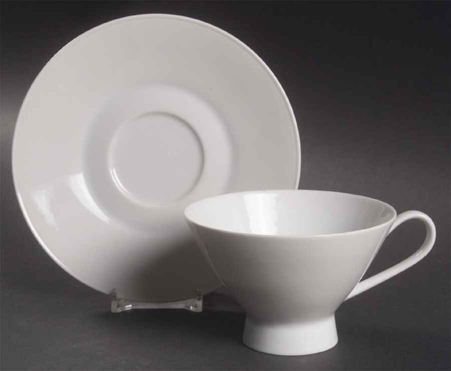 Classic Modern White Oversized Cup & Saucer Set by Rosenthal - Continental-1