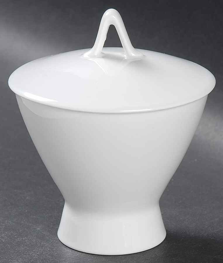 Classic Modern White Sugar Bowl & Lid by Rosenthal - Continental-1