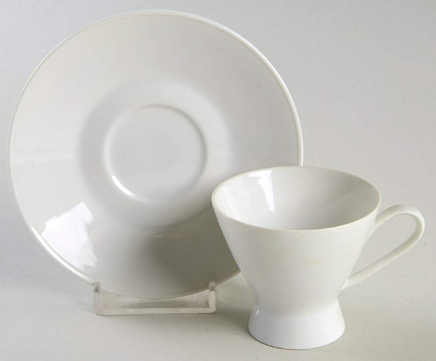 Classic Modern White Footed Demitasse Cup & Saucer Set by Rosenthal - Continental-1