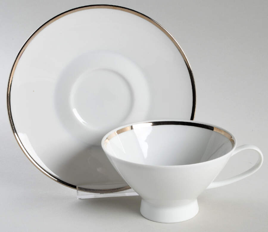 Classic Platinum (Older) Footed Cup & Saucer Set by Rosenthal - Continental-1