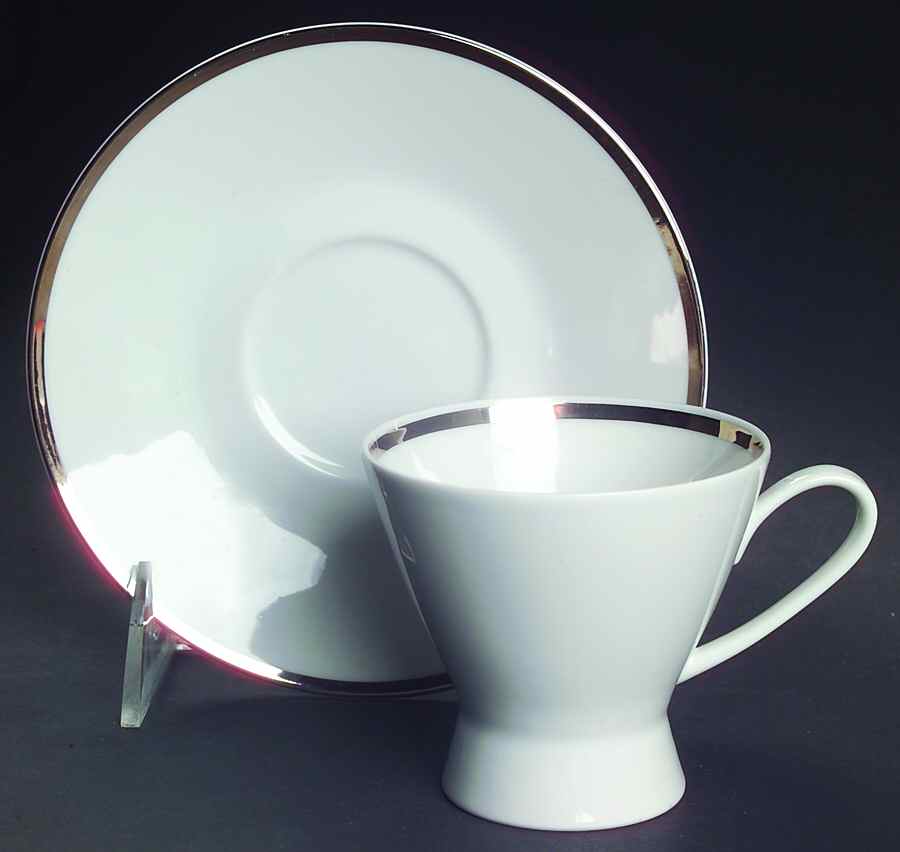 Classic Platinum (Older) Footed Demitasse Cup & Saucer Set by Rosenthal - Continental-1