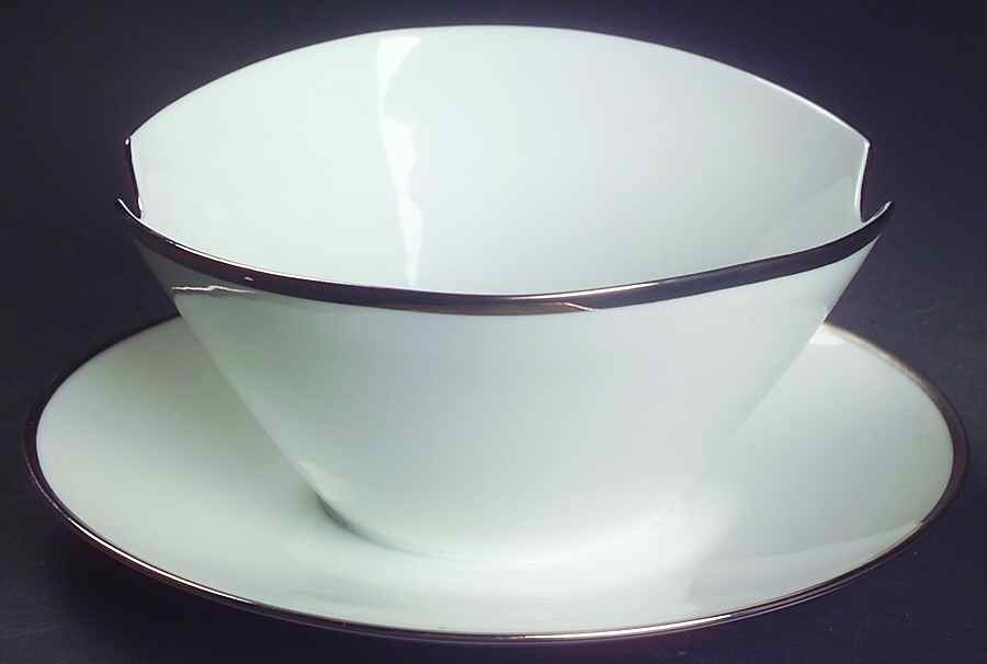 Classic Platinum (Older) Gravy Boat with Attached Underplate by Rosenthal - Continental-1