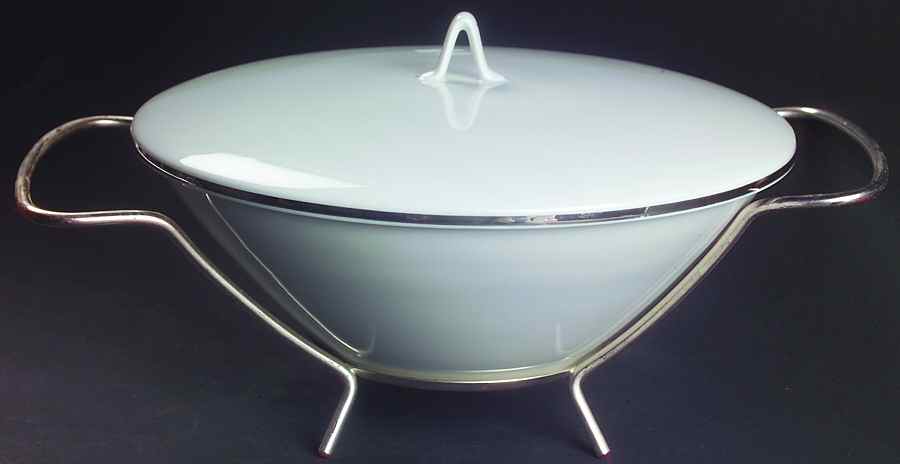 Classic Platinum (Older) Round Covered Vegetable-Uses RV9 As Base W/Mtl Std by Rosenthal - Continental-1