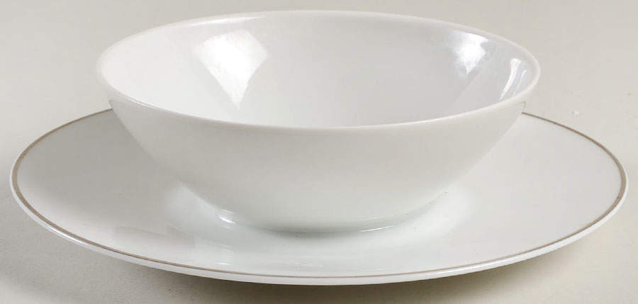 Classic Platinum (Newer) Round Sauce Boat w/Attached Underplate No Lid by Rosenthal - Continental-1