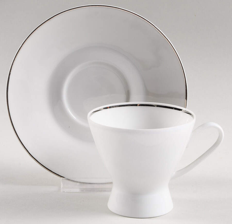 Classic Platinum (Newer) Footed Demitasse Cup & Saucer Set by Rosenthal - Continental-1