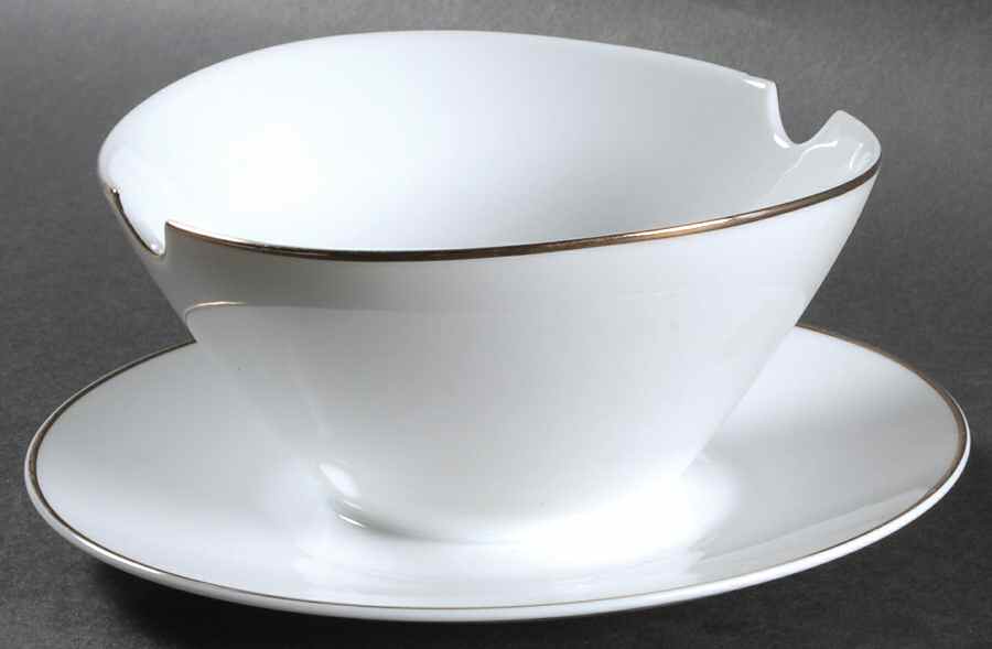 Classic Platinum (Newer) Gravy Boat with Attached Underplate by Rosenthal - Continental-1