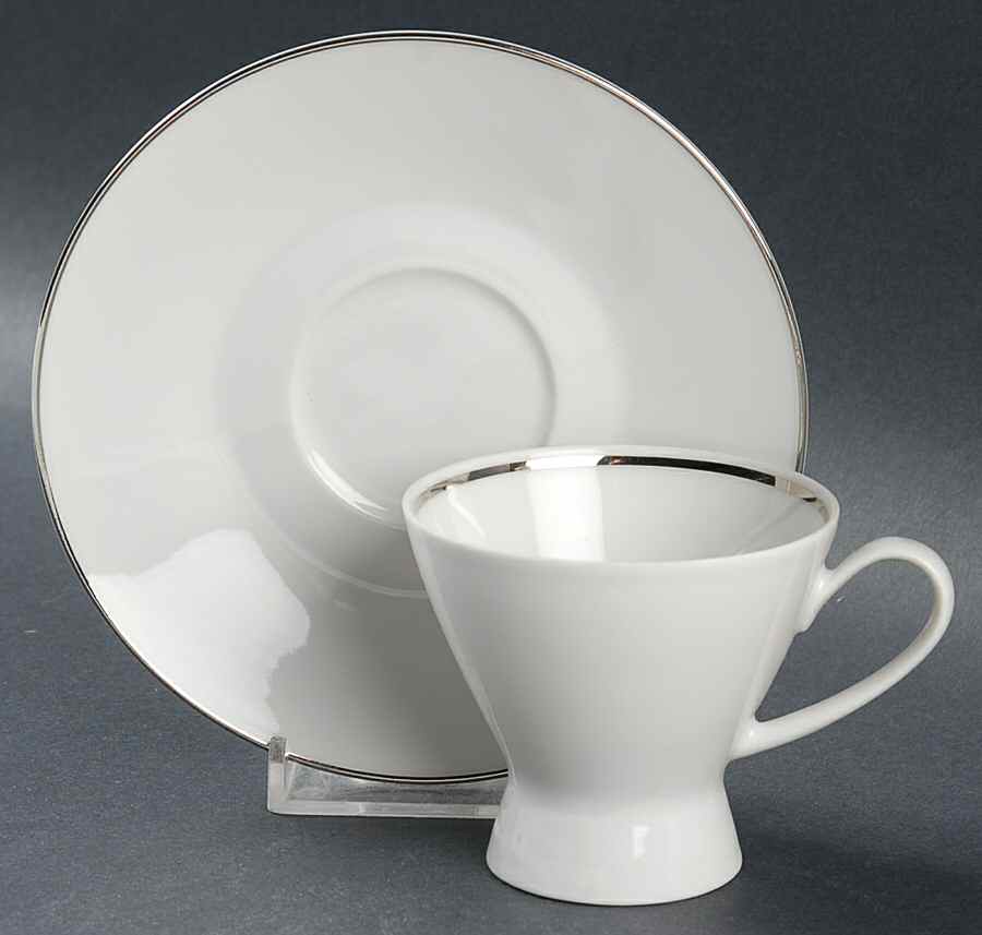 Classic Platinum (Newer) Footed Demitasse Cup & Saucer Set by Rosenthal - Continental-1