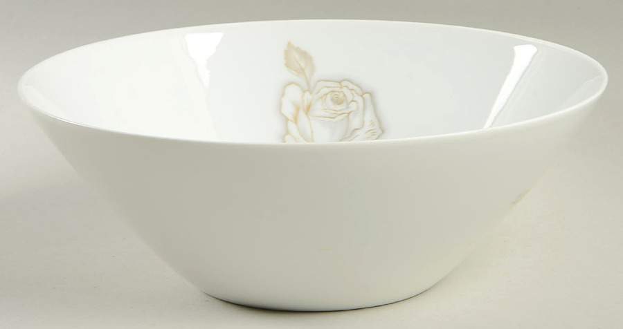 Classic Rose (White Rose, Brown Leaves) 9" Round Vegetable Bowl by Rosenthal - Continental-1