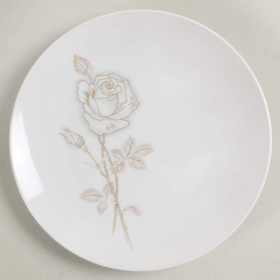 Classic Rose (White Rose, Brown Leaves) Salad Plate by Rosenthal - Continental-1