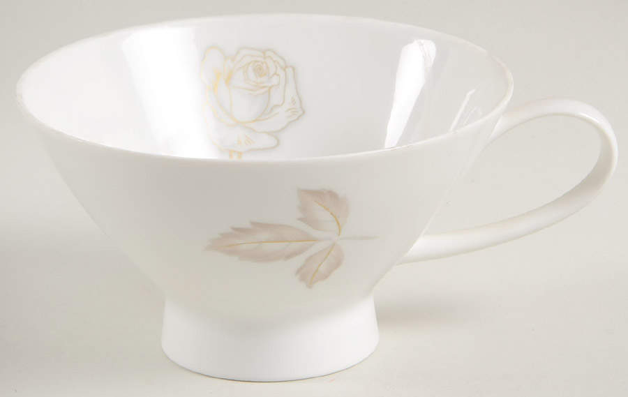 Classic Rose (White Rose, Brown Leaves) Footed Cup by Rosenthal - Continental-1