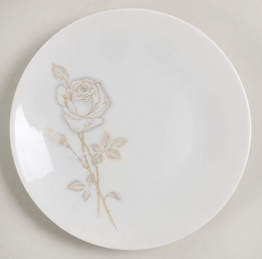 Classic Rose (White Rose, Brown Leaves) Bread & Butter Plate by Rosenthal - Continental-1
