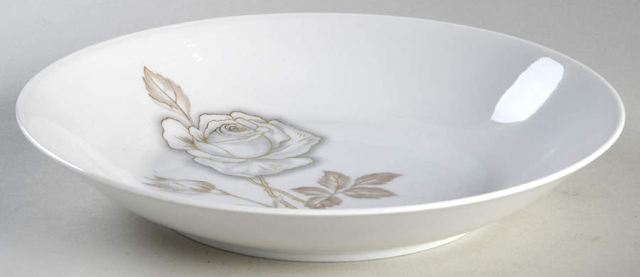 Classic Rose (White Rose, Brown Leaves) Large Coupe Soup Bowl by Rosenthal - Continental-1