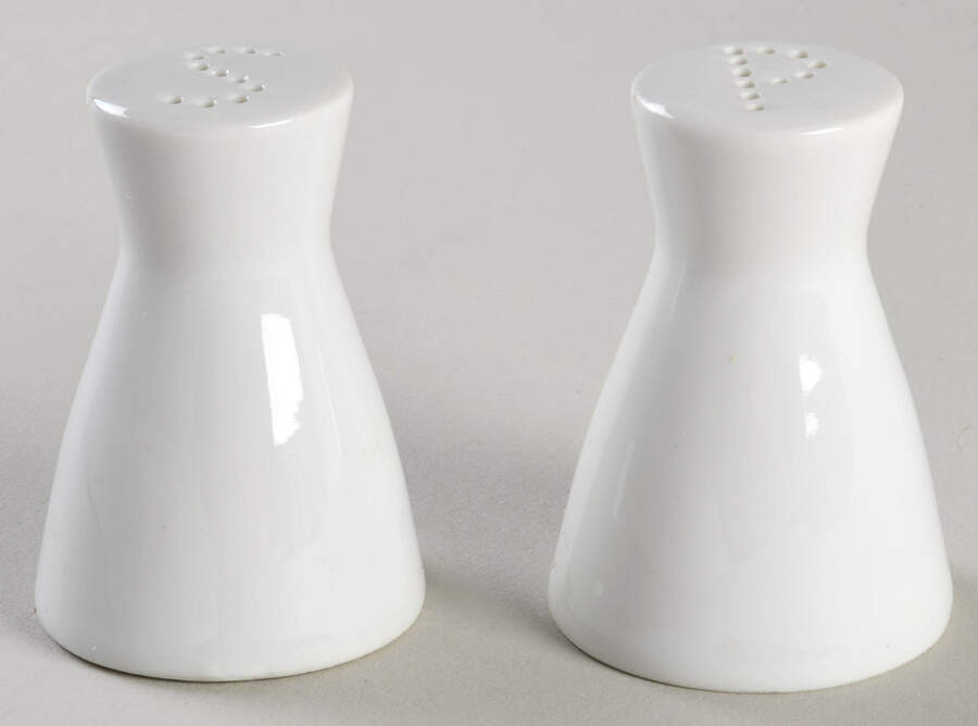 Classic Rose (White Rose, Brown Leaves) Salt & Pepper Set by Rosenthal - Continental-1