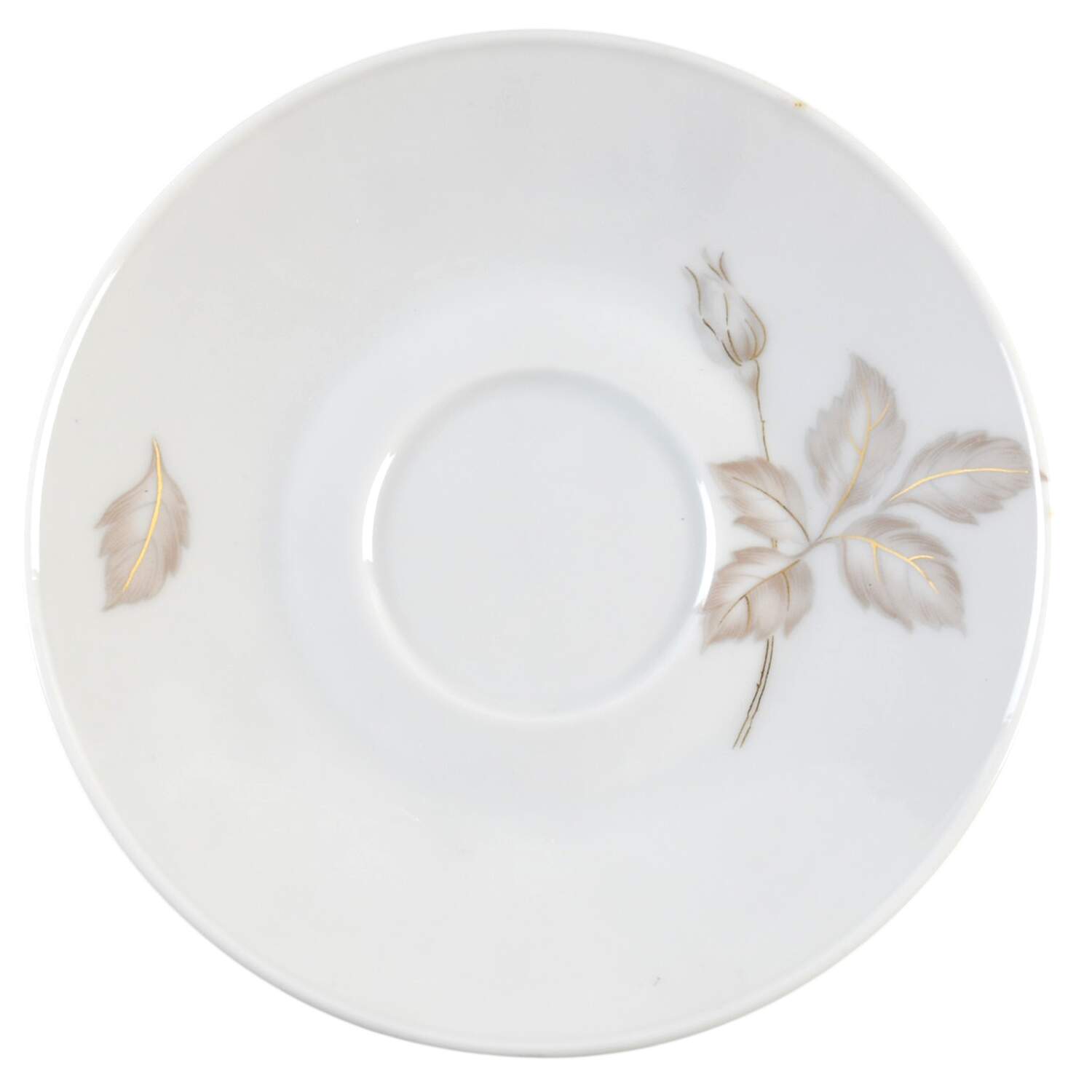Classic Rose (White Rose, Brown Leaves) Saucer for Demitasse Cup by Rosenthal - Continental-1