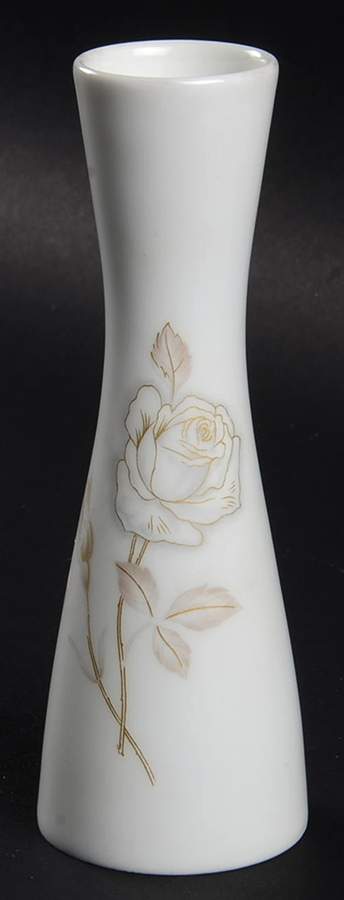Classic Rose (White Rose, Brown Leaves) 5" Vase by Rosenthal - Continental-1