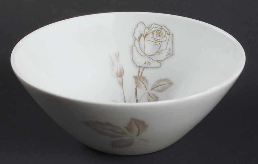 Classic Rose (White Rose, Brown Leaves) Fruit/Dessert (Sauce) Bowl by Rosenthal - Continental-1