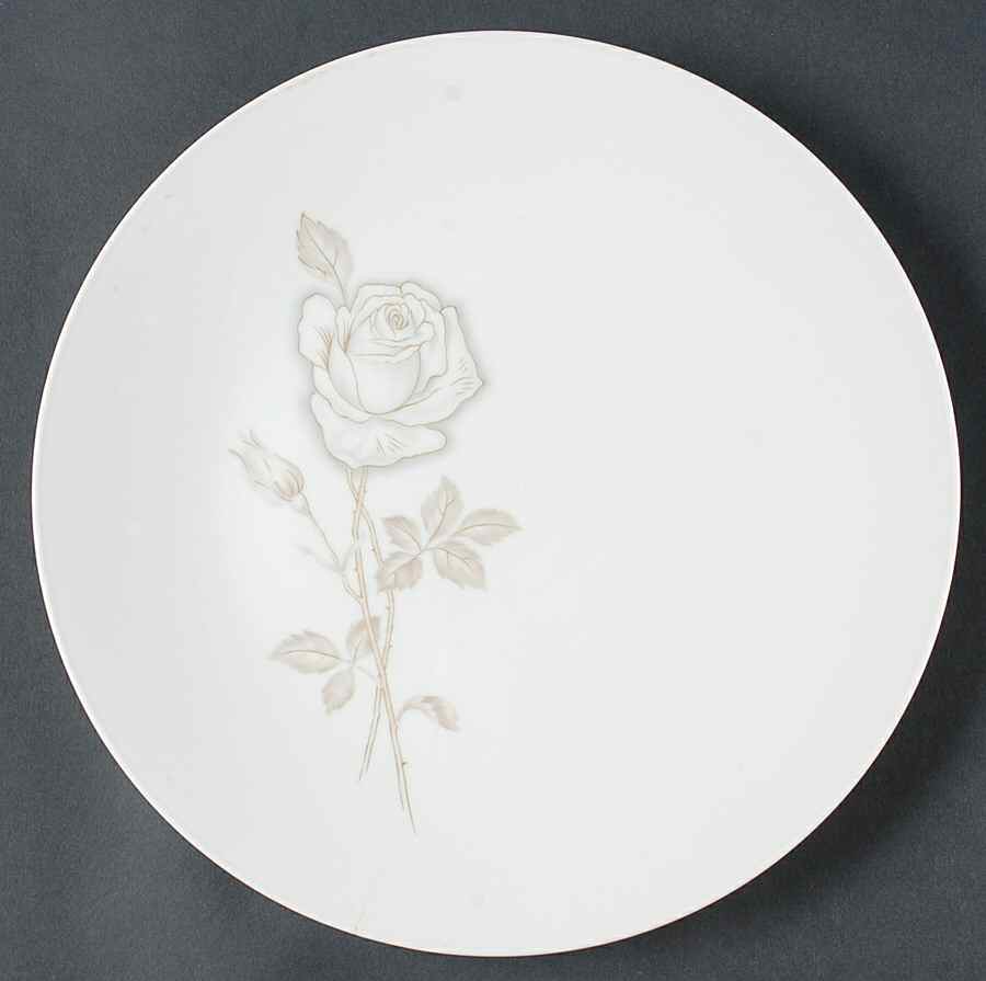 Classic Rose (White Rose, Brown Leaves) Luncheon Plate by Rosenthal - Continental-1