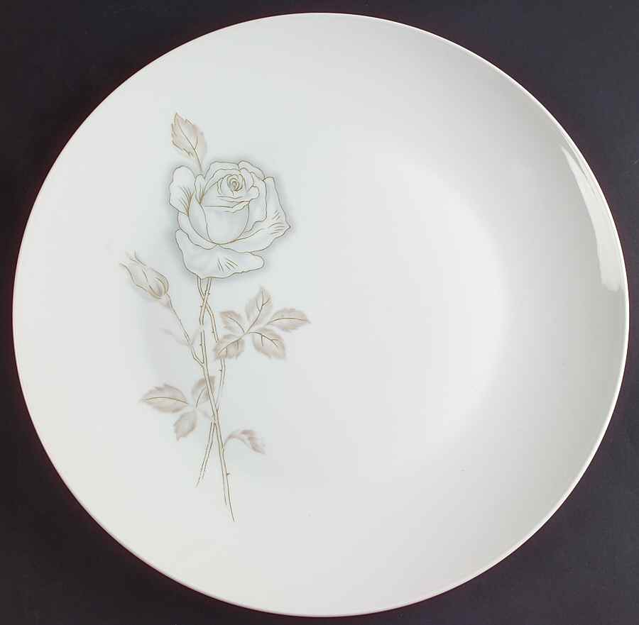 Classic Rose (White Rose, Brown Leaves) 13" Chop Plate (Round Platter) by Rosenthal - Continental-1