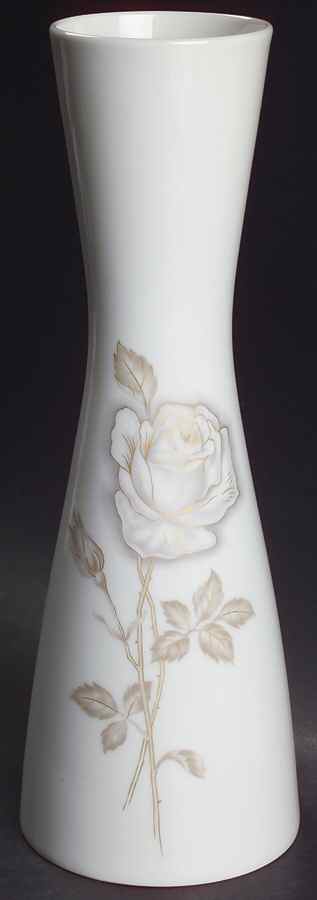 Classic Rose (White Rose, Brown Leaves) 10" Vase by Rosenthal - Continental-1