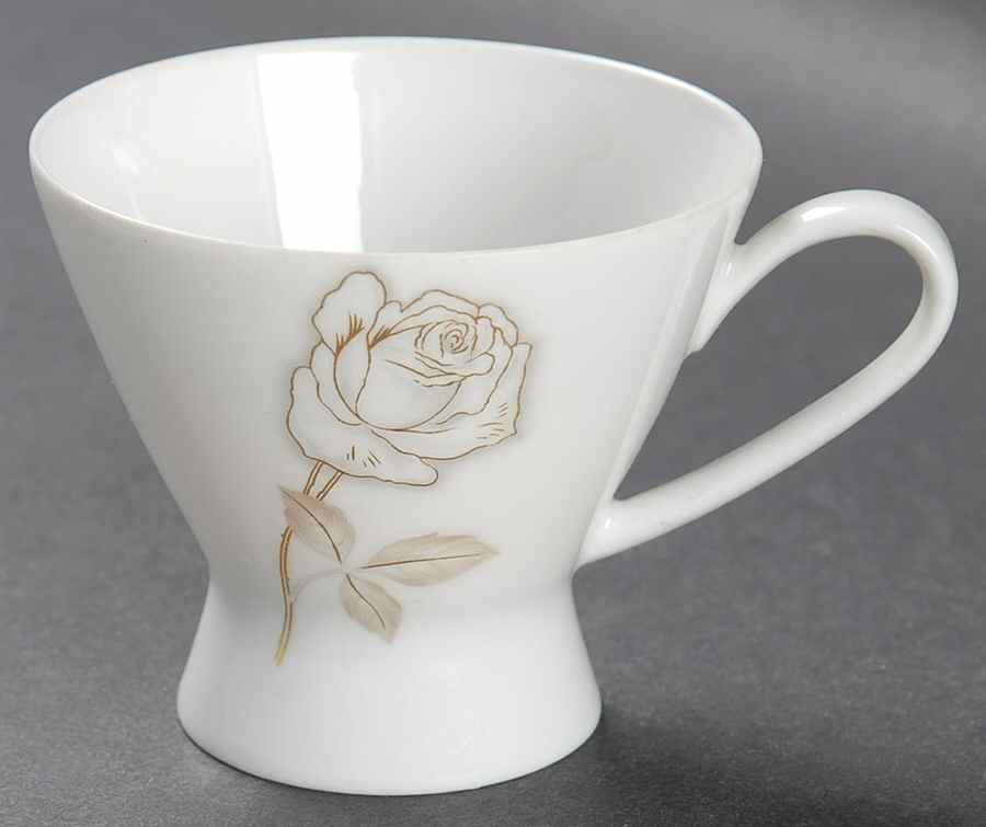 Classic Rose (White Rose, Brown Leaves) Footed Demitasse Cup by Rosenthal - Continental-1
